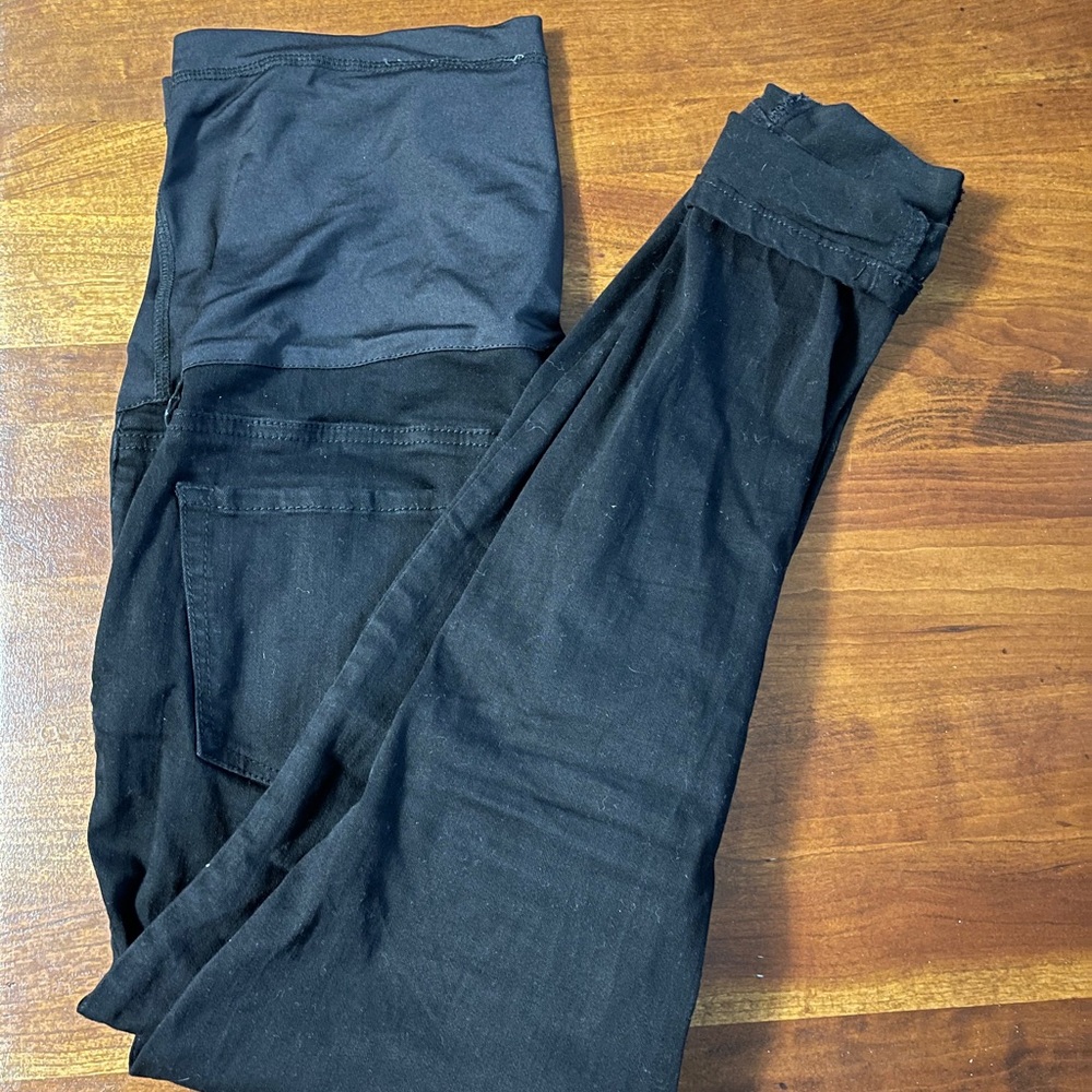 Pink blush black jeans